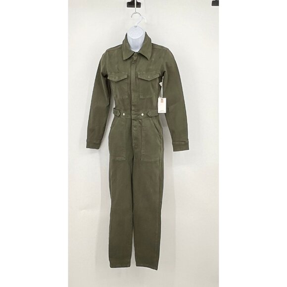 Good American Fit For Success Jumpsuit Size S Olive Green Cotton Stretch - Picture 1 of 15
